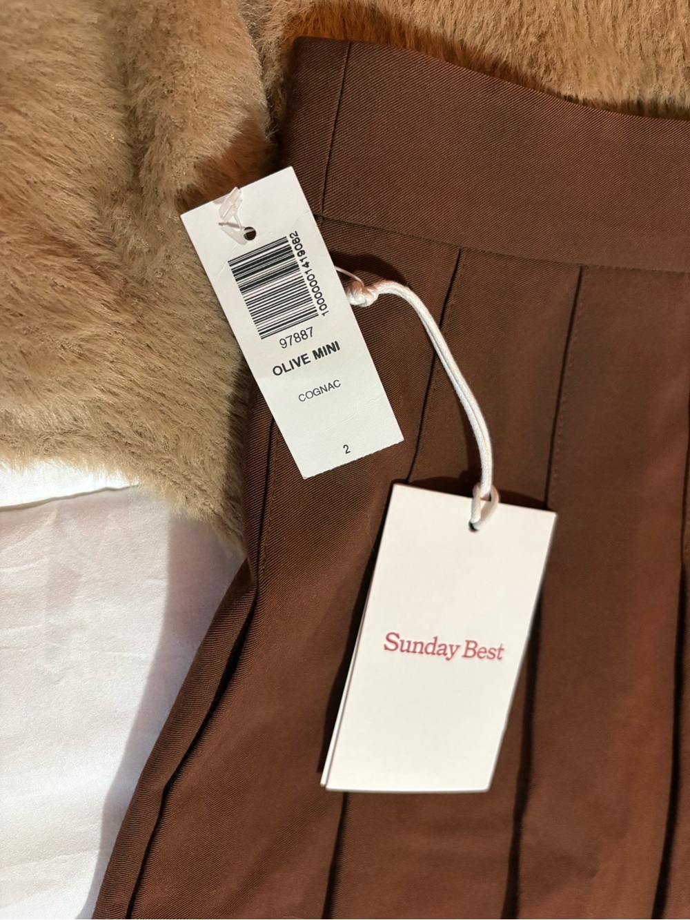 Sunday Best Chocolate Brown Pleated Mini Skirt - Picture 3 of 3